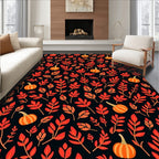 Autumn Spice Pumpkin Leaf Medley Rug