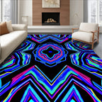 Vibrant Psychedelic Abstract Mandala Rug