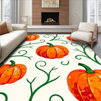 Autumn Pumpkin Vine Swirl Rug