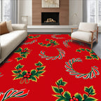 Festive Red Holly Berry Garland Rug