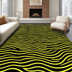 Bold Yellow Wavy Lines Rug
