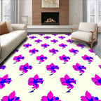 Vibrant Pink Blue Floral Medallions Rug