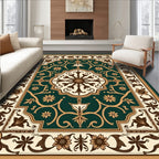 Victorian Emerald Floral Medallion Rug