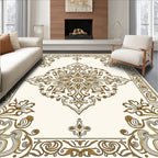 Antique Gold Floral Medallion Border Rug