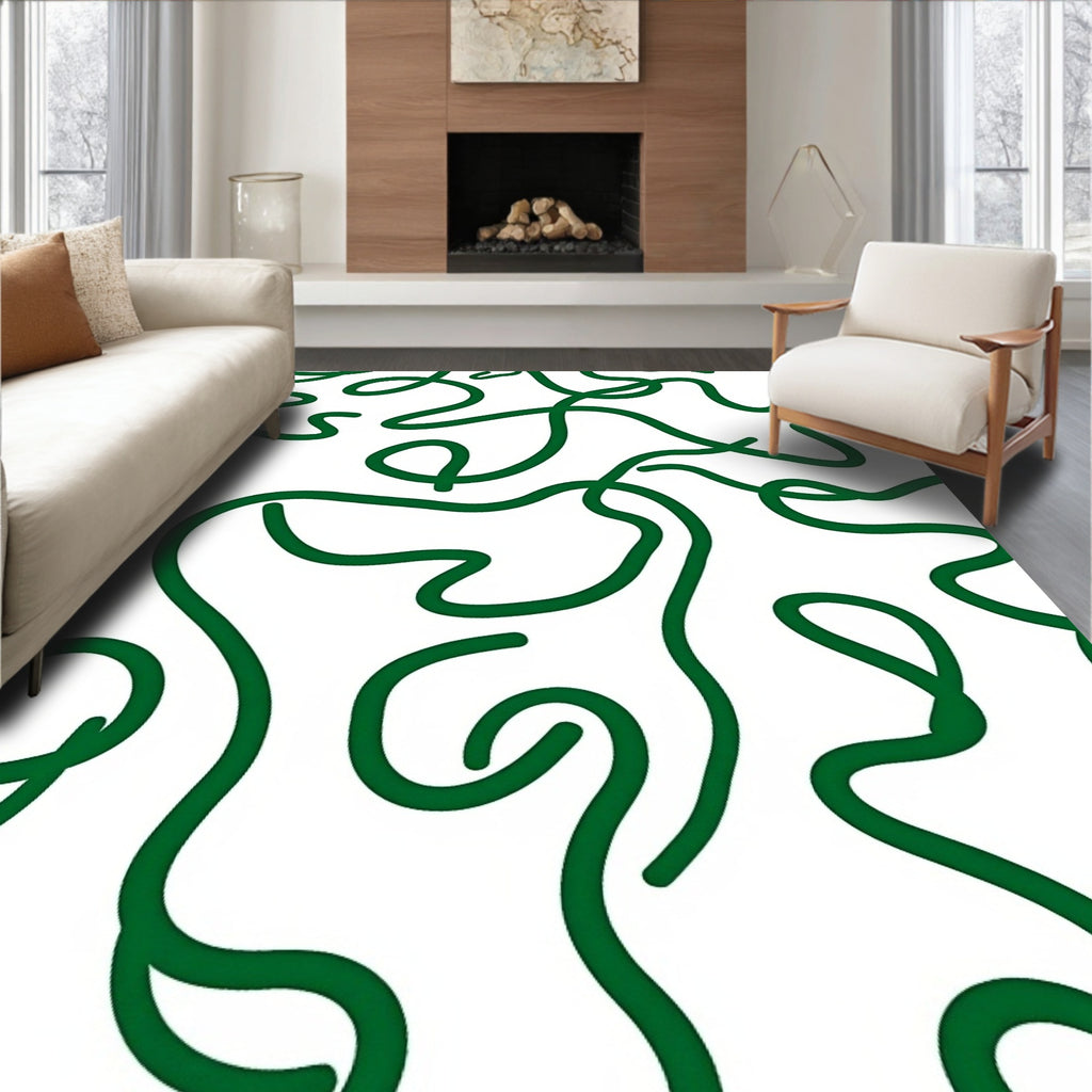 Verdant Green Organic Flow Rug