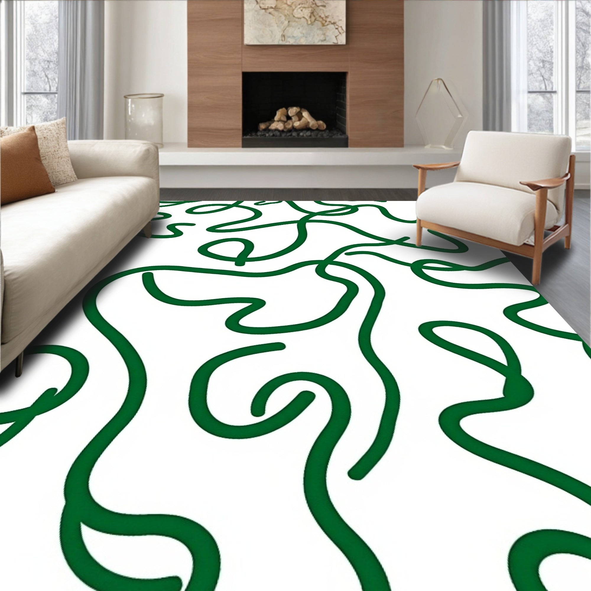 Verdant Green Organic Flow Rug