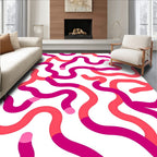 Vibrant Pink And Coral Organic Swirls Rug