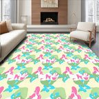 Pastel Coral Pink Flower Garland Rug