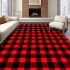 Classic Red Black Buffalo Check Rug