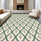 Retro Teal Lattice Starburst Rug