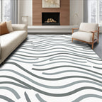 Modern Gray Wave Stripe Rug