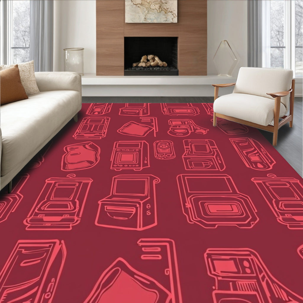Retro Arcade Machine Collection Rag Rug