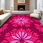 Magneta Pink Floral Mandala Rug