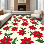 Red Floral Garden Composition Rug