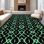 Mint Green Art Deco Lattice Rug