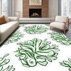 Green Watercolor Koi Fish Medallion Rug