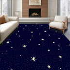 Midnight Yellow Starry Night Sky Rug