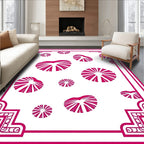 Fuchsia Sunburst Medallion Border Rug