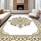Antique Brown Medallion Ornate Border Rug