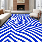 Royal Blue Abstract Intertwined Lines Rug
