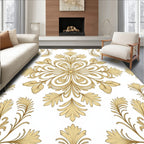 Golden Rococo Floral Medallion Rug