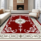 Crimson Medallion Ornamental Symmetry Rug