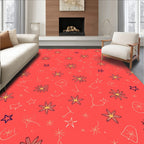 Coral Bloom Starry Night Scatter Rug