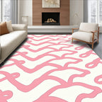 Chic Blush Ribbons Contemporary Weave Rug