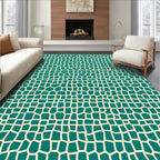Teal Cream Organic Net Rug