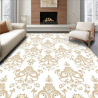 Classic Beige Formal Floral Damask Rug