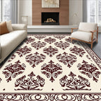 Deep Red Classic Floral Damask Rug