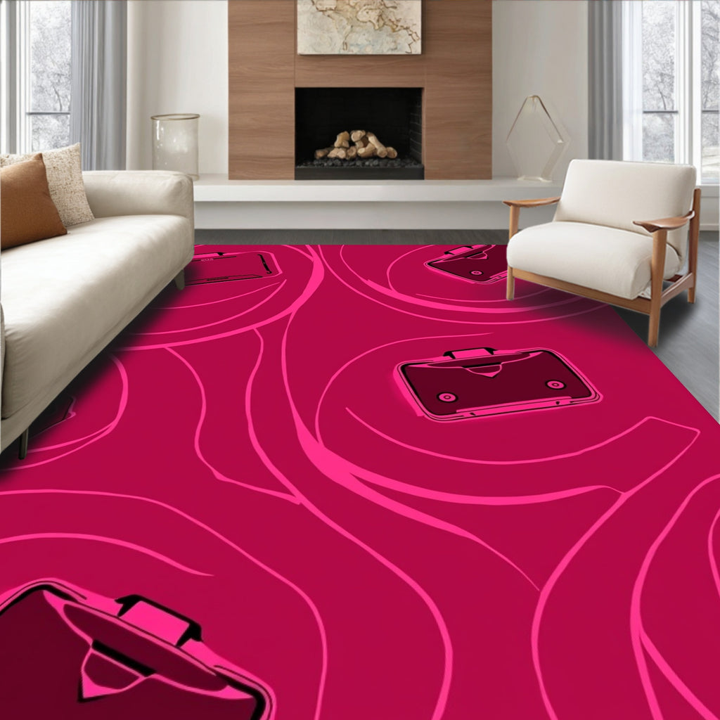 Crimson Briefcase Swirl Repeat Rug