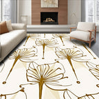 Gold Fan Flower Outline Rug