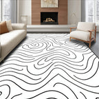 Black and White Wavy Lines Rug