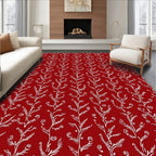 Crimson White Vine Garland Repeat Rug