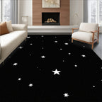 Dark Night Sky Scattered Stars Rug