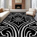 Monochromatic Radiant Starburst Geometric Rug
