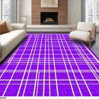 Vibrant Purple Grid with Subtle Texture Rug