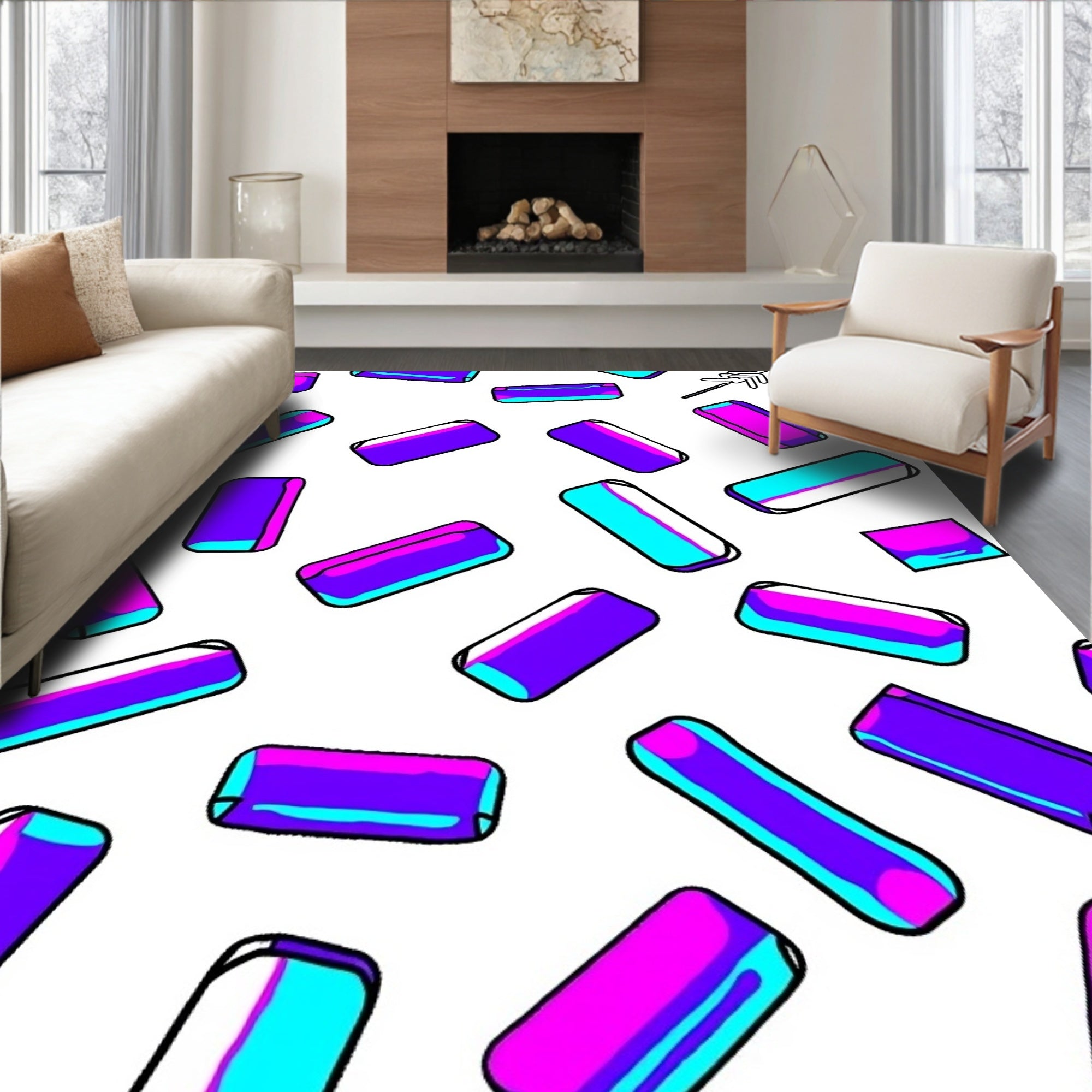 Vibrant Rectangle Sprinkle Collection Rug
