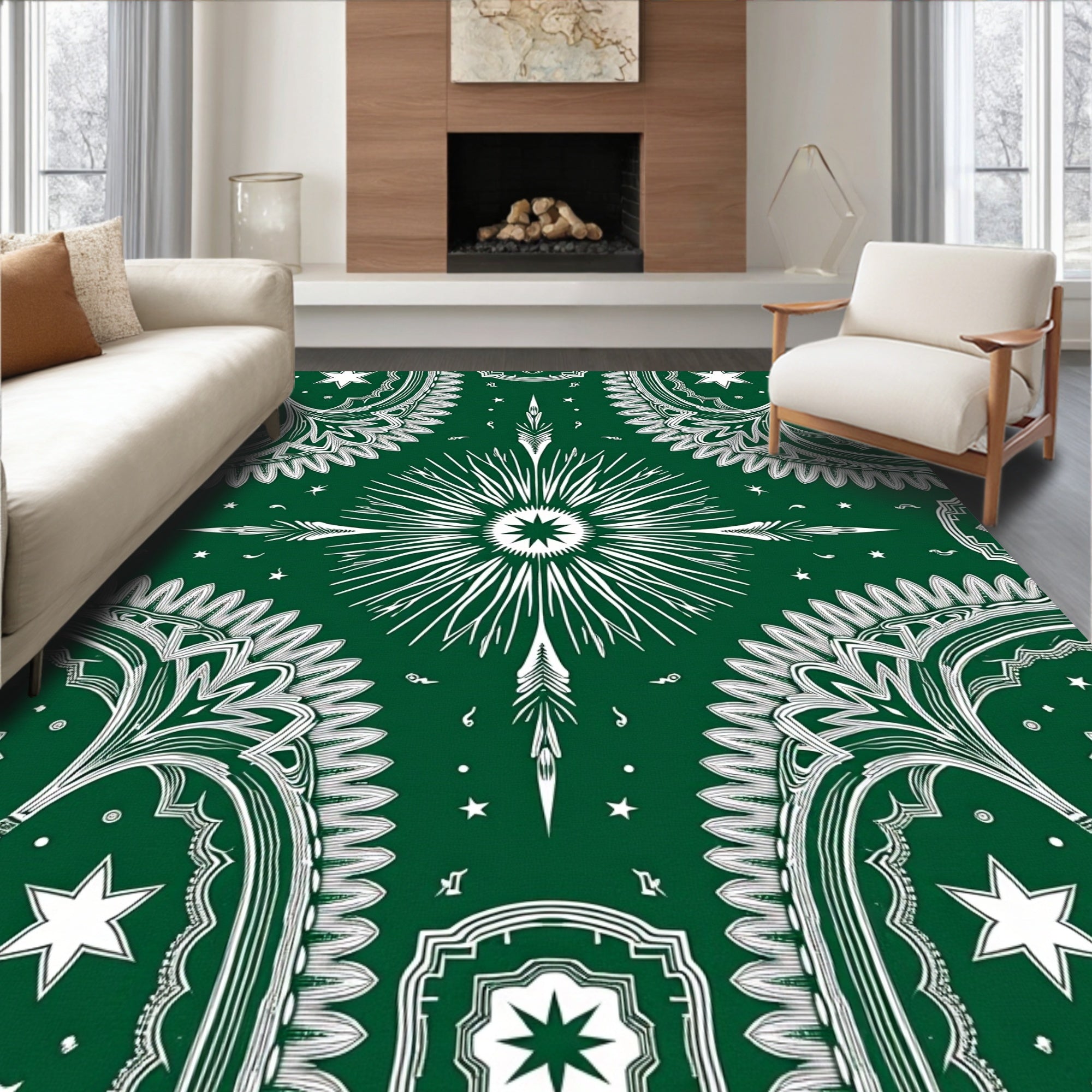 Emerald Forest Starburst Medallion Rug