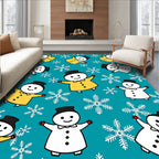 Turquoise Snowman Snowflake Duo Rug