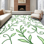 Green Leafy Vine Swirls Rug