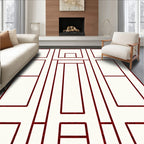 Crimson geometric abstract layout Rug