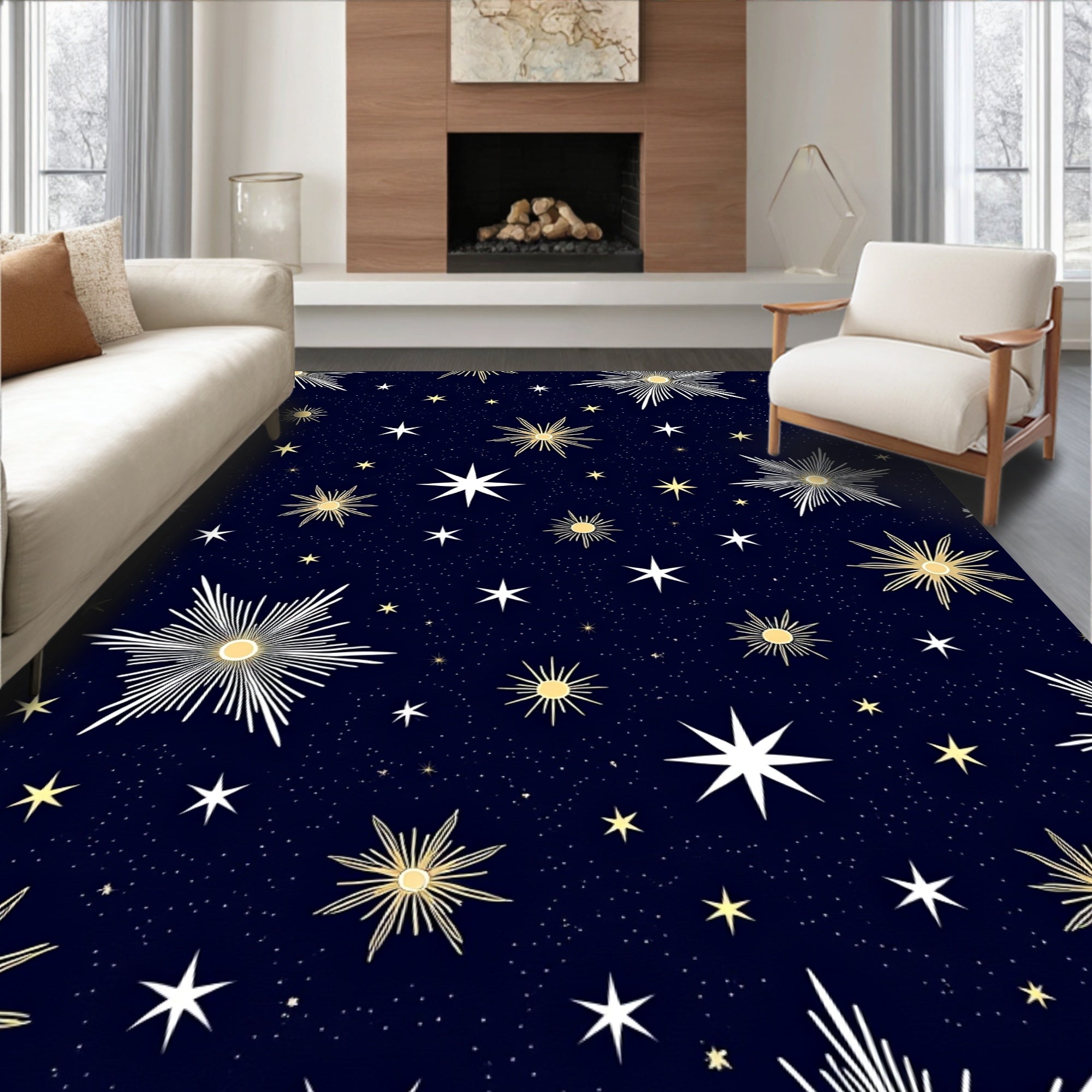 Cosmic Starry Night Sky Rug