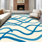 Ocean Blue Wavy Contour Rug