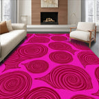 Pink Magenta Swirl Abstract Forms Rug