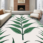 Deep Green Fern Leaf Arrangement Rug