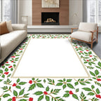 Green Holly Berry Frame Rug