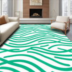 Emerald Green Wavy Stripes Rug