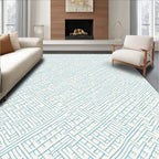 Light Blue Geometric Weave Rug